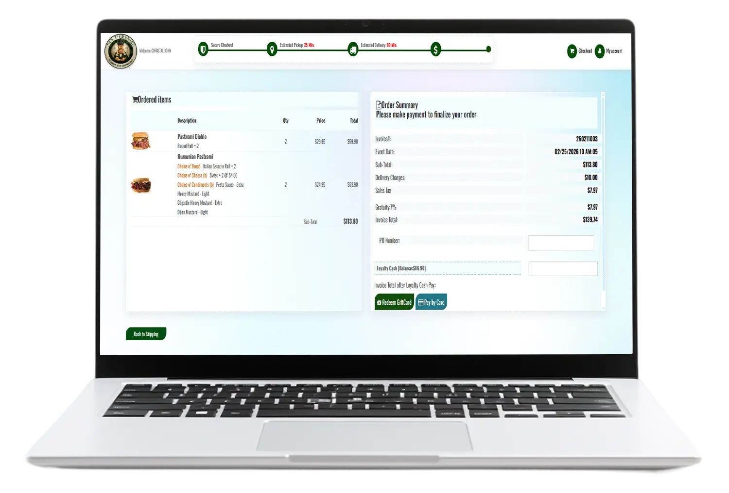 Online Ordering and Customer Portal