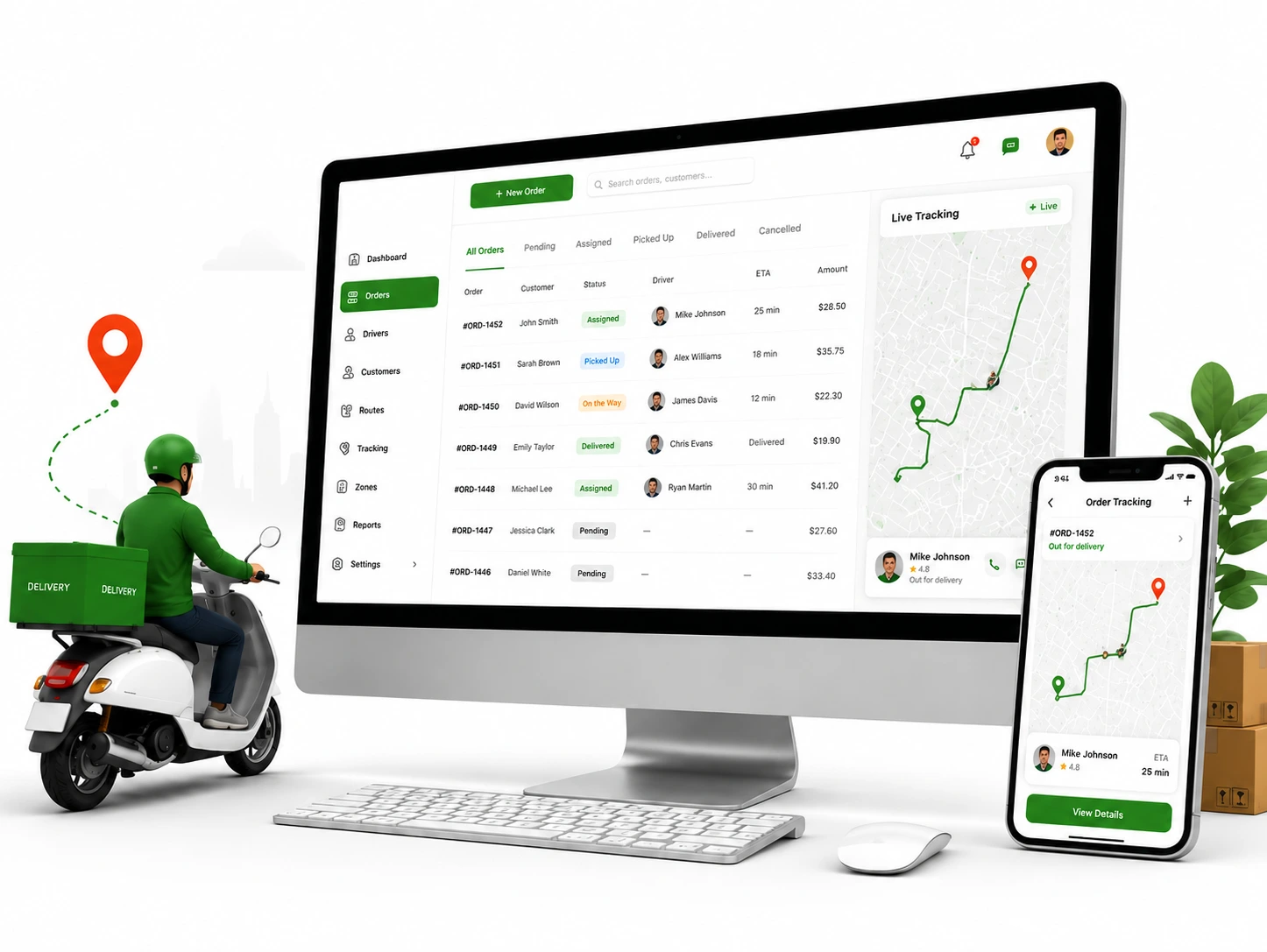 Pxier OnTime driver dispatch and live delivery tracking