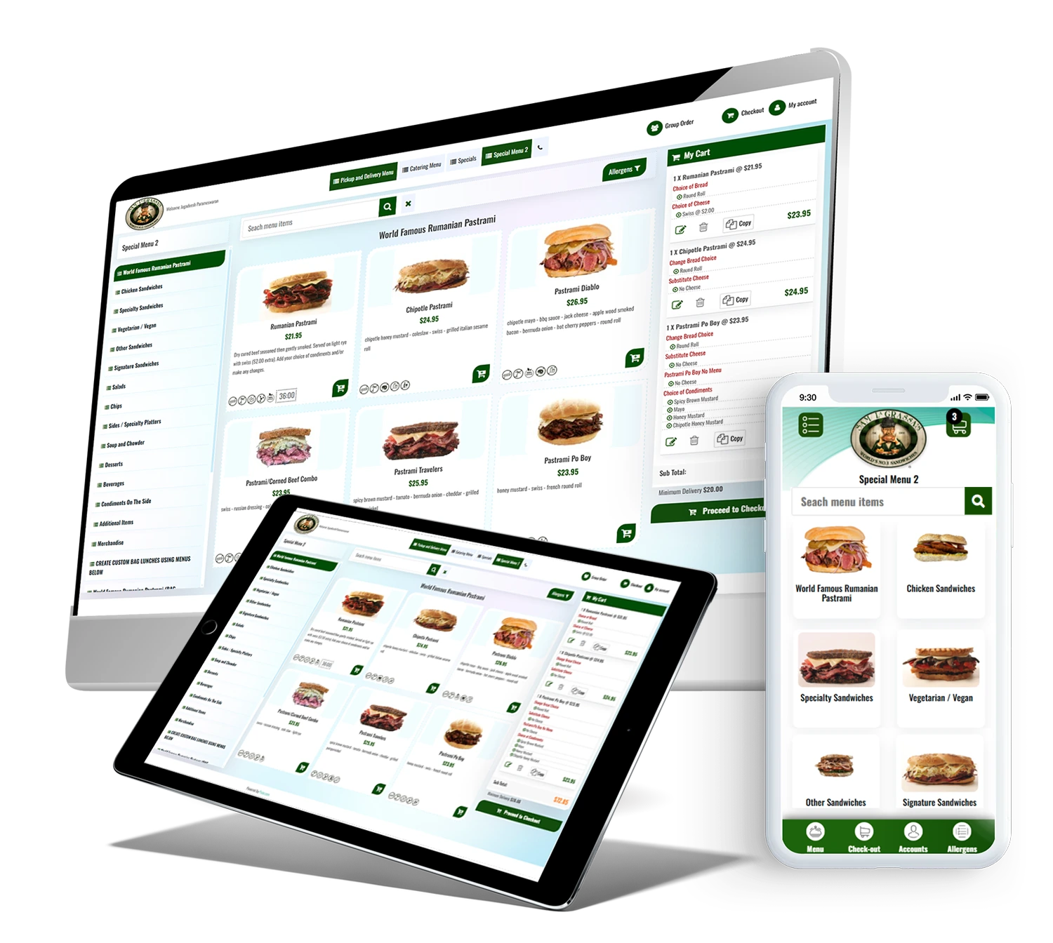 Pxier OnTime branded online ordering page on desktop